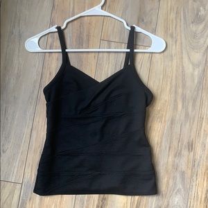Black fitted tank with zipper
